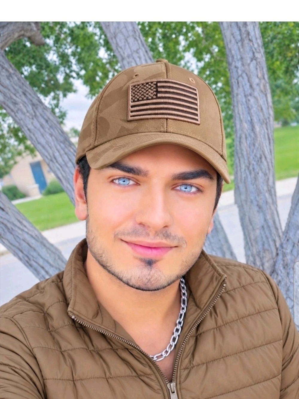 Runs Deep Tactical USA Adjustable Sports Hat American Flag light Brown Snapback